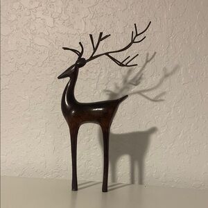 Elegant Bronze Deer Sculpture Art 9”